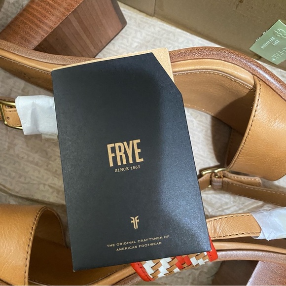 NIB FRYE Women's Amy Woven Block Heel Sandals - Size 11M - Picture 10 of 12